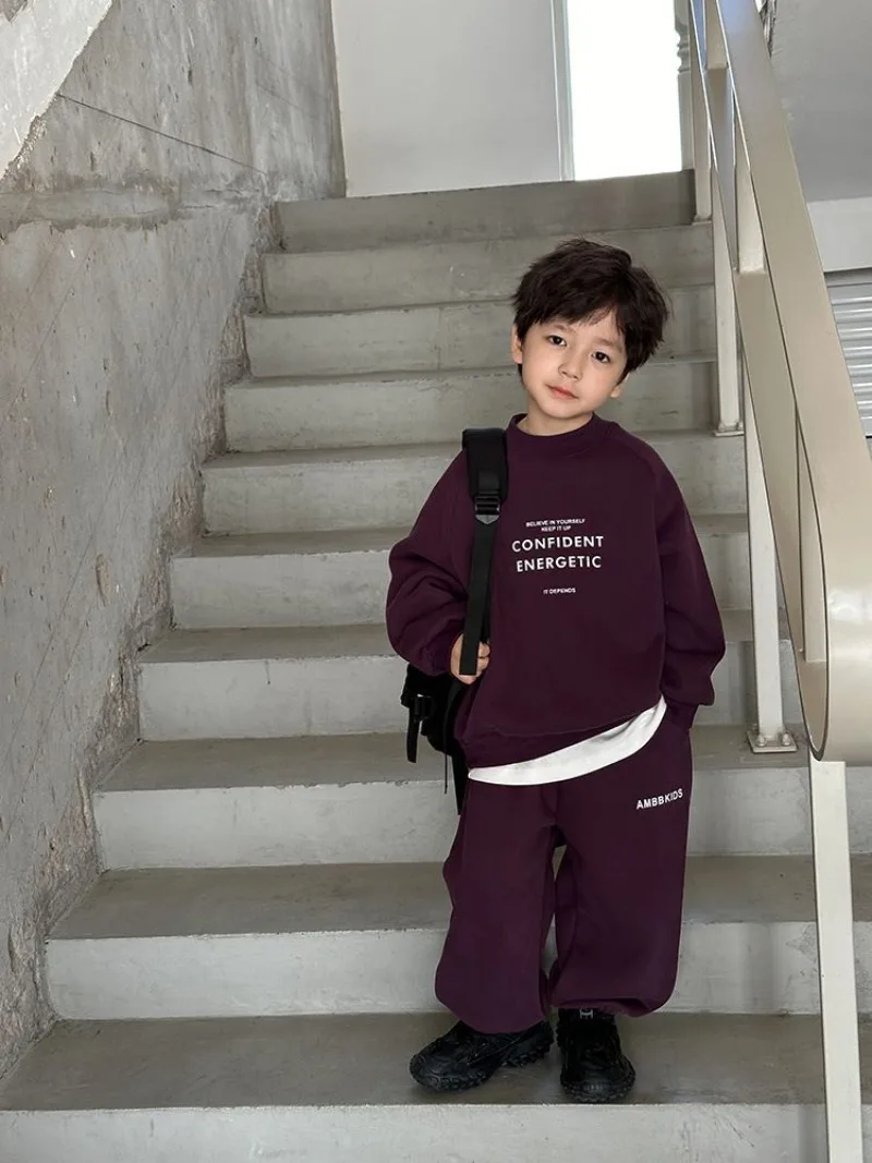 RAISE Winter-Set für Teenager-Jungen, 2-teiliges Kleidungsset, Sweatshirt mit Buchstabenmuster und Fleece-Unterhose, warmes, dickes Kinder-Outfit für Jungen. – Detail 22