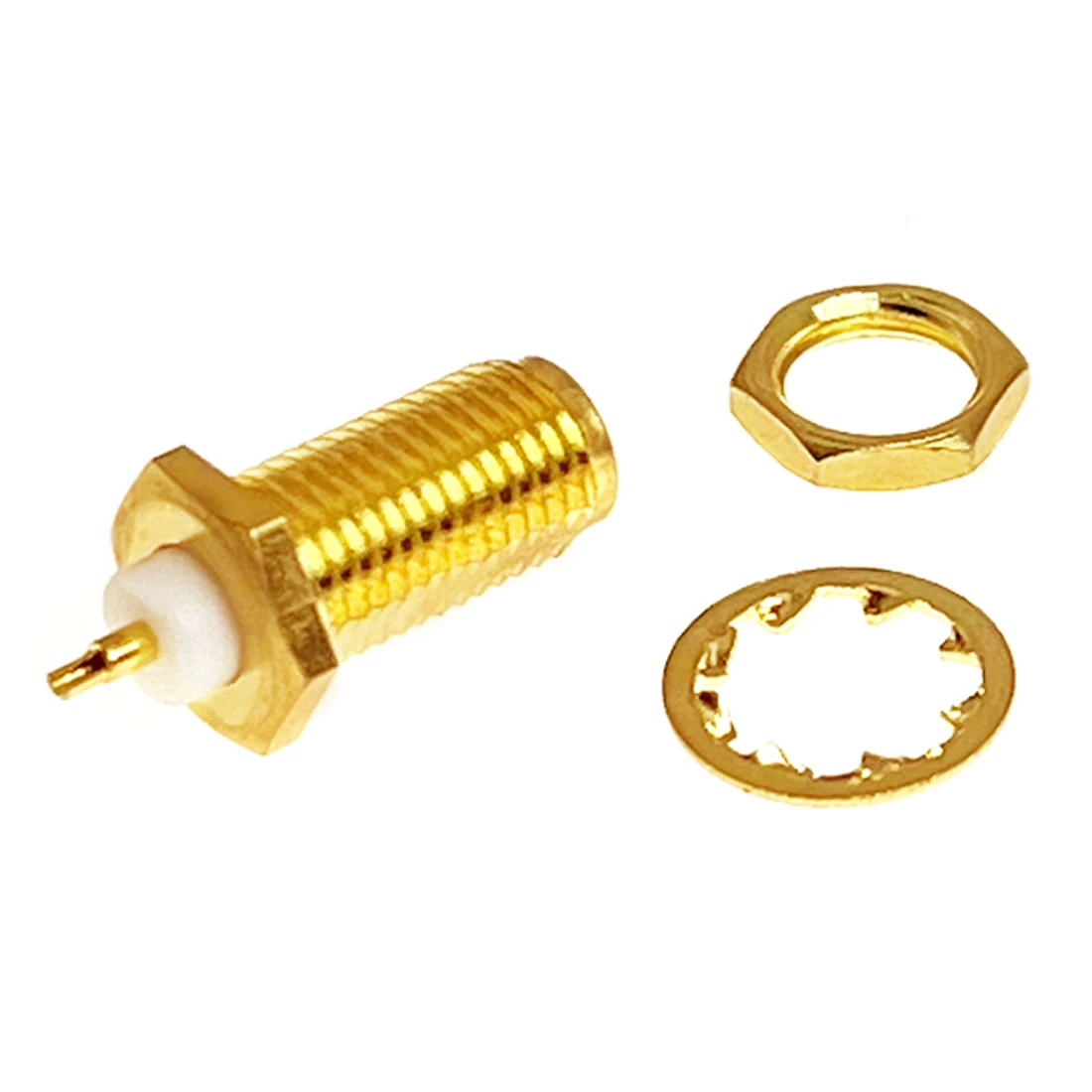 1pc New SMA Female Jack Nut Bulkhead RF Connector Solder Cup Insulator Long 2mm Cable Wholesale Wire Connector