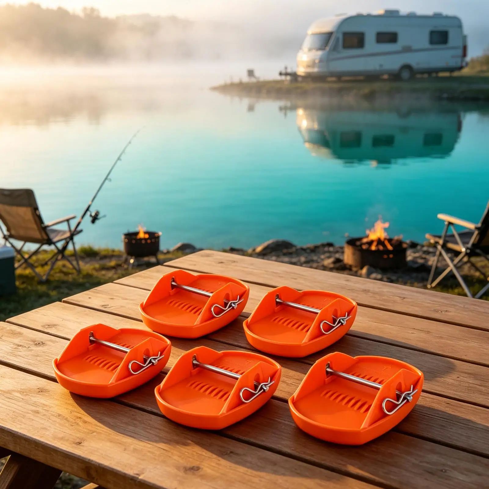 RV Jack Pads 4 Pieces Trailer Jack Foot Cushions With Locking Pin Travel Trailer Stabilizer Cushions For RV Camper Caravan