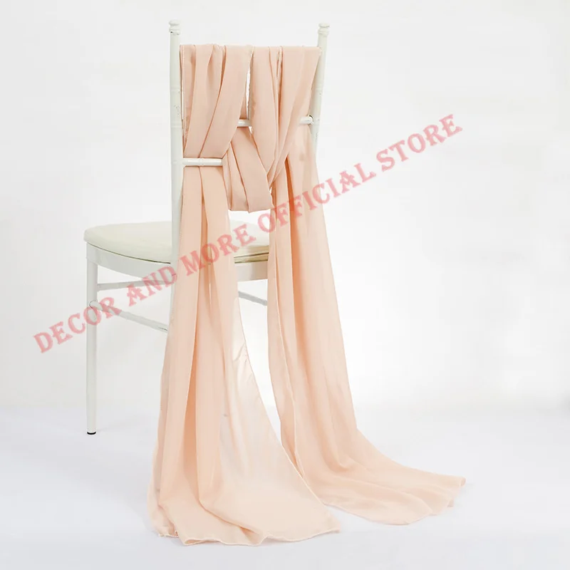 

10PCS Decor Polyester Chair Covers Chiffon Chair Sashes White/Pink/Ivory/Red Outdoor Wedding Hotel Banquet Chair Ties 70x300CM