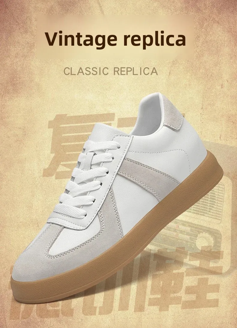 Men's Invisible Height Increasing Shoes 6/8cm German Training Shoes Breathable Genuine Leather Retro Casual Sports Shoes