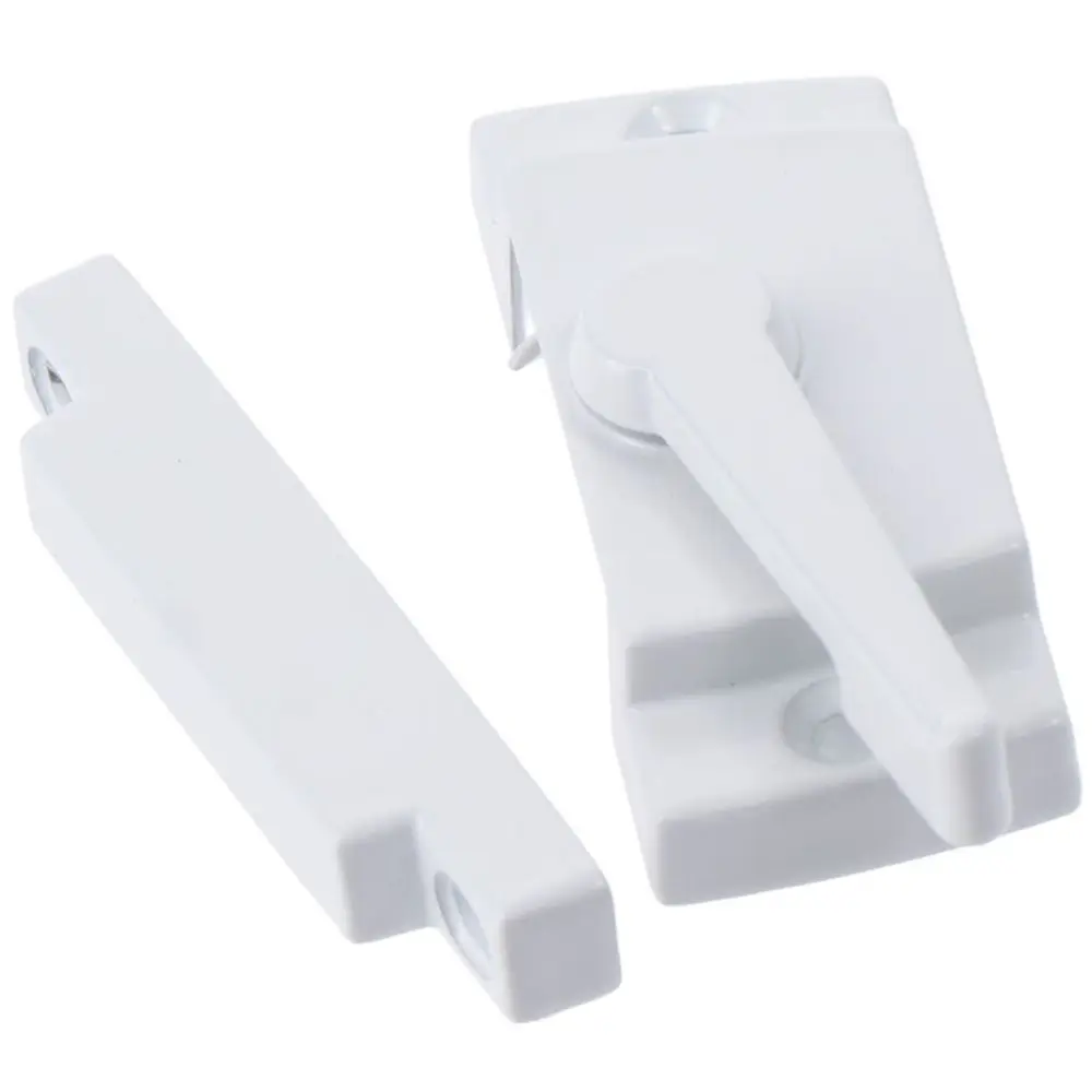 Picture 5: Cam Action Window Sash Locks with Keeper White Sliding Window Sash Locks for Double Hung Window Security
