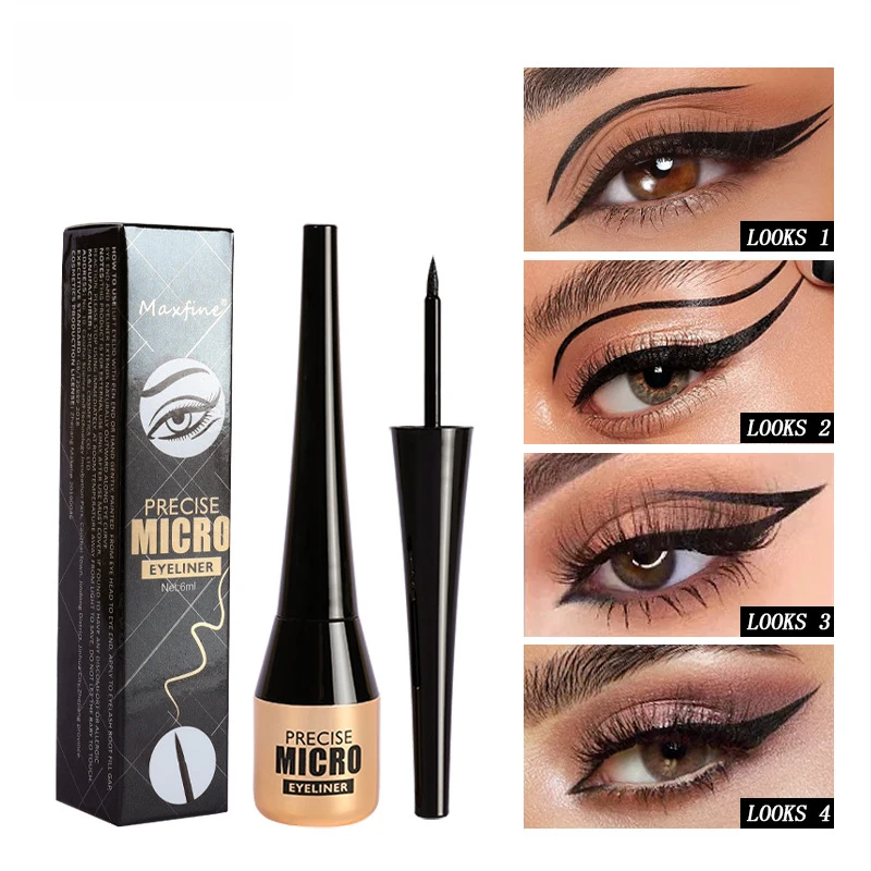 Waterproof Eyeliner Pen Quick-dry Permanent Stain-free Matte Smooth Ultra-fine Liquid Touch-up Eyeliner Cosmetics