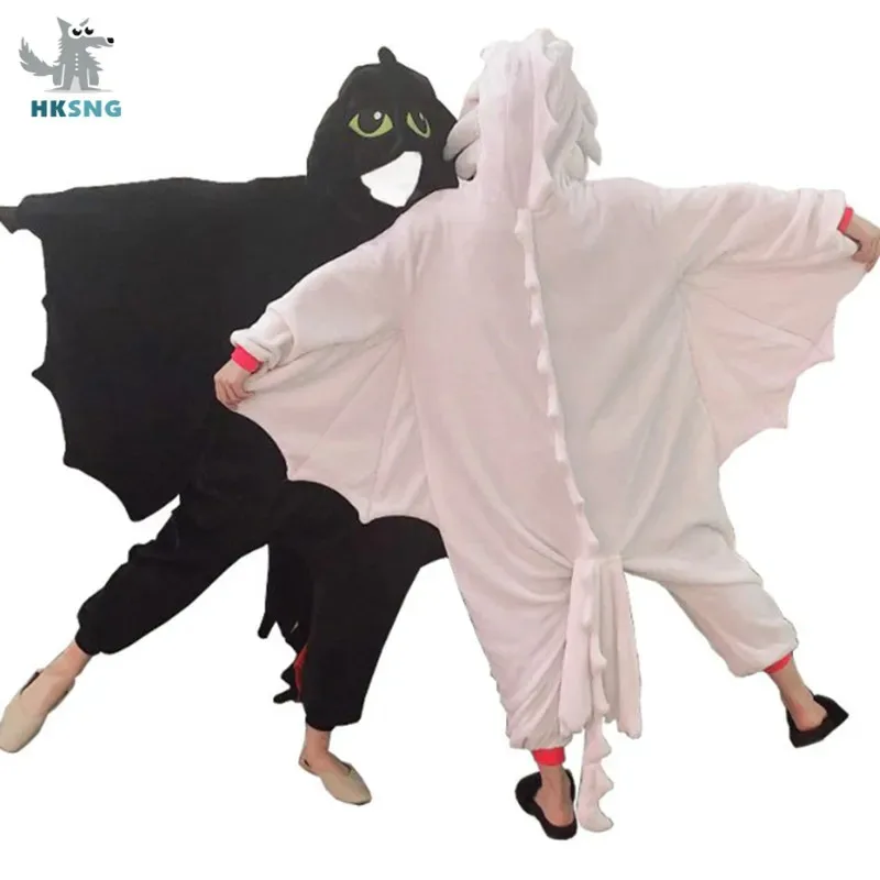 

HKSNG New Kigurumi Dragon Onesies Winter Flannel Pajamas Adult Halloween Party Cosplay Costume Jumpsuit
