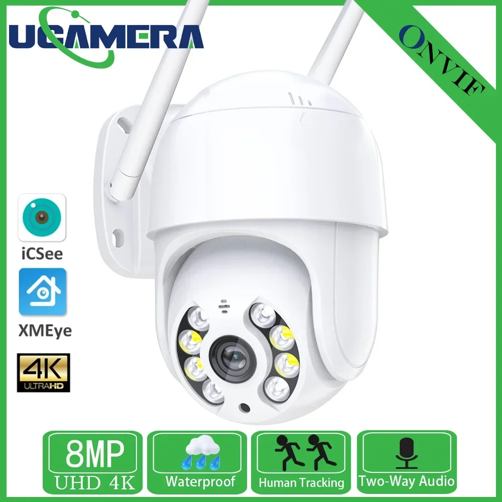 camera de vigilancia cctv ao ar livre wifi cartao sim camera ip velocidade dome ptz rastreamento humano ai icsee 8mp 4mp hd 01