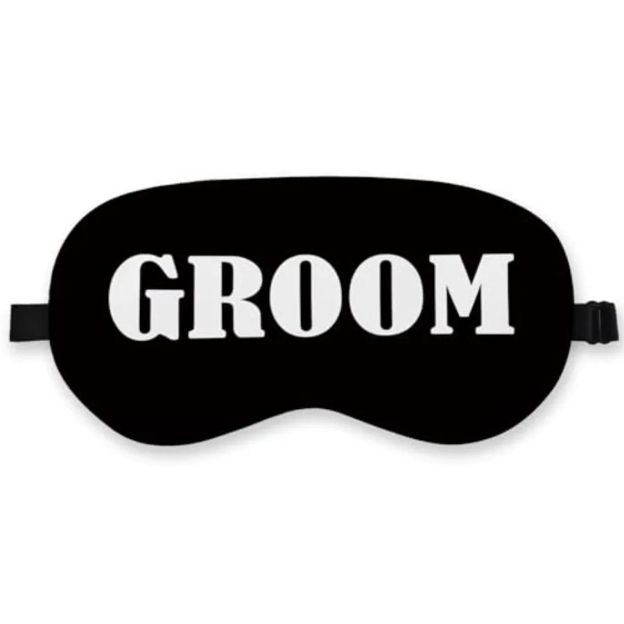 

Groom Silk Eye Mask for Sleeping, Eye Mask, Bachelorette Gifts Blindfold Adjustable Strap Night Sleep Mask for Bride Groom, Eng
