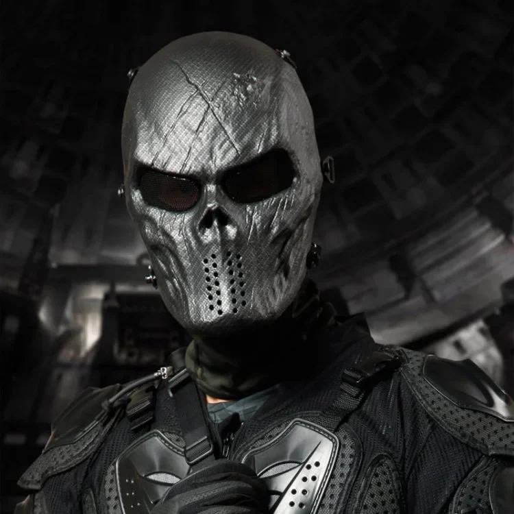 Action Union Party Airsoft Skull Full Face Mask Game Skeleton Mask Metal Mesh Eye Shield Halloween Cosplay Paintball Games
