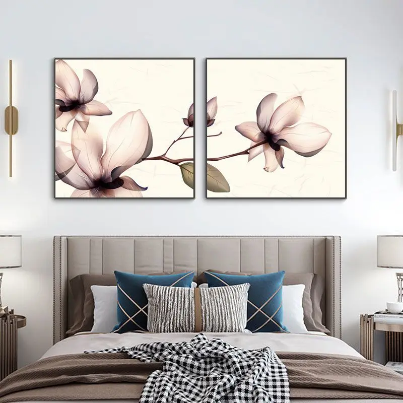 Fashion Minimalist Bedroom Bedside Decorative Painting High-quality Hotel Wall Hanging Painting Light Luxury Home Two-link Mural