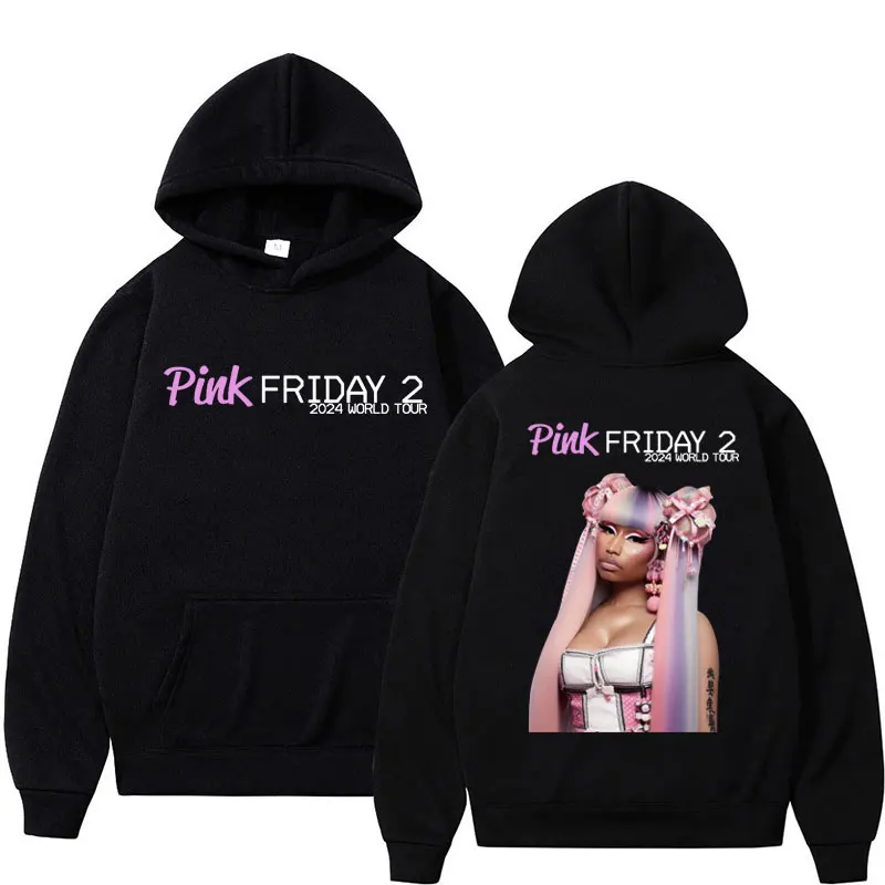 Nicki Minaj Tour Pink Friday Fashion Hoodies Men Women Y2K Hip Hop Aesthetic Sweatshirt Oversized Fleece Casual Long Sleeve Gift