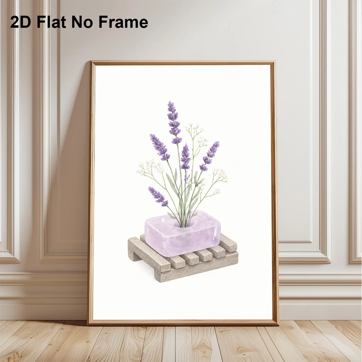 2D Flat, 1pc Modern Minimalist Lavender & Breath Botanical Wall Art Poster - Frameless Canvas Painting Suitable for Bedroom,