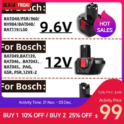 For BOSCH 9.6V, 12V, 14.4V power tool batteries BAT038, BAT040, BAT140,BAT043, D70745, PSR 12, BAT048,BH984, BAT048,3.0Ah，4.0Ah