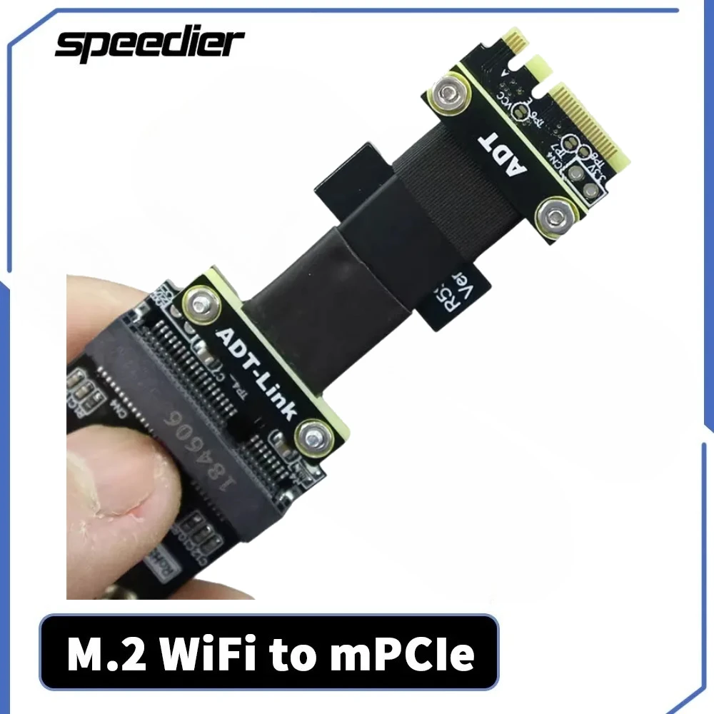 ADT R56SF M2 WiFi To Mini-PCIe Riser Cable Male-to-Female Gen3.0 Mini-PCIe mPCIe Wireless Card To M.2 A.E.Slot Extension Adapter