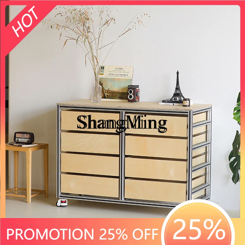 

FG Chinese retro style minimalist dining side cabinet living room dining room drawer storage removable storage chest