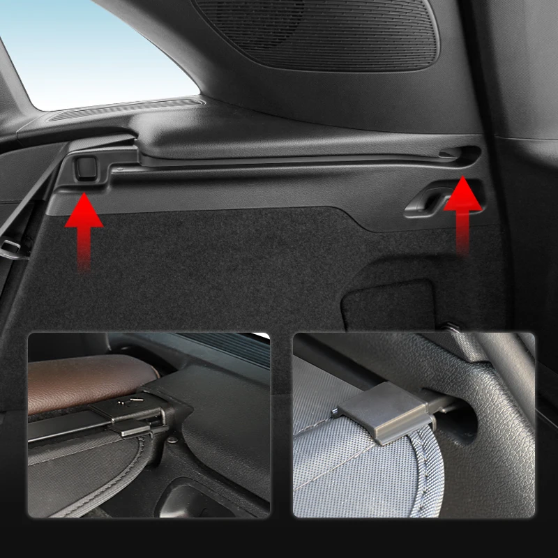 Picture 3: Retractable Trunk Cargo Cover Parcel Rack Waterproof Shield Privacy Auto Interior Accessories For Benz GLC 2016-2022