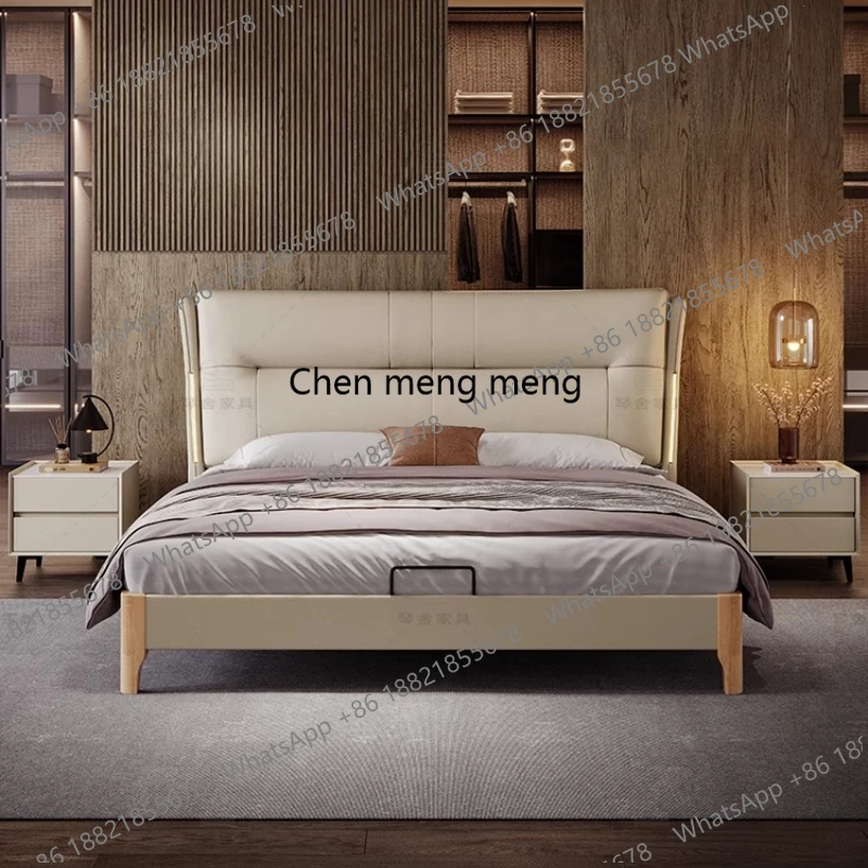 

Frames Double Bed King Size Queen Full Size Luxury 2 People Bed Composite Leather Twin Headboard Bedroom Furniture