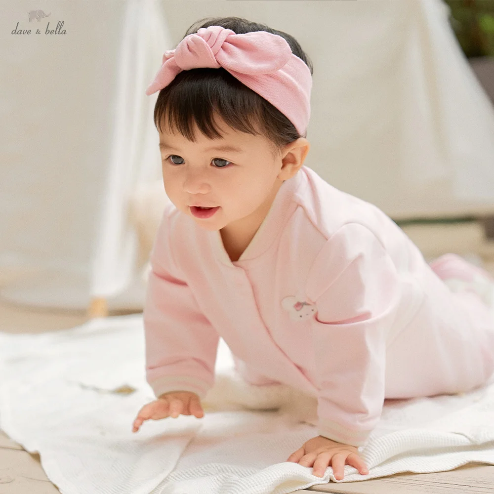 Dave Bella Newborn Baby Romper Bodysuit Clothes Autumn Jumpsuit for Girls Spring Children's Sleepwear Long Sleeve Cute DB3263130