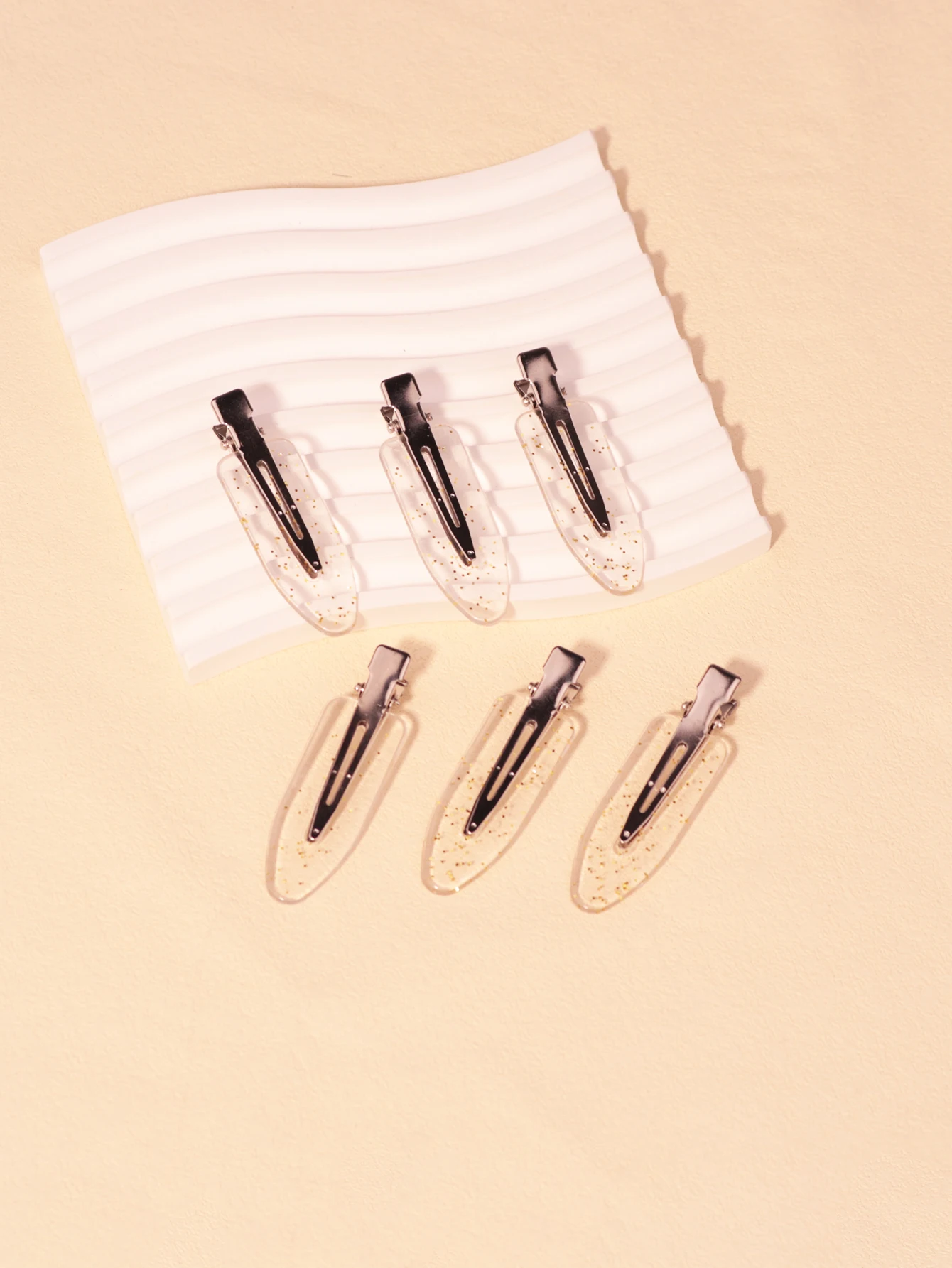 6pcs transparent female hair clips wrinkle free or curved makeup face wash clips styling tool clips Special for real hair wigs
