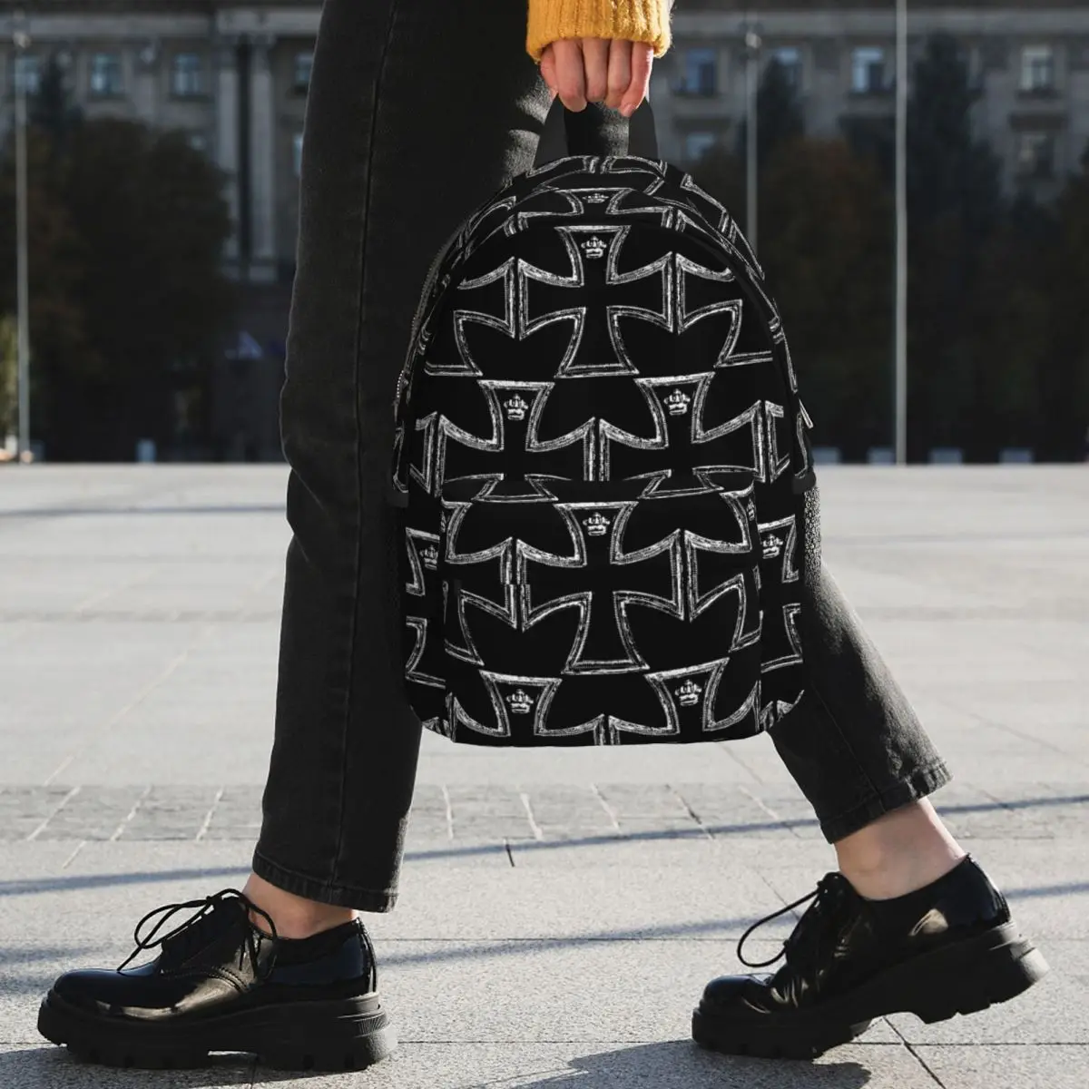 West Coast Iron Cross Choppers Backpack Student BookBag Men Women School Bag Computer Shoulder Bags