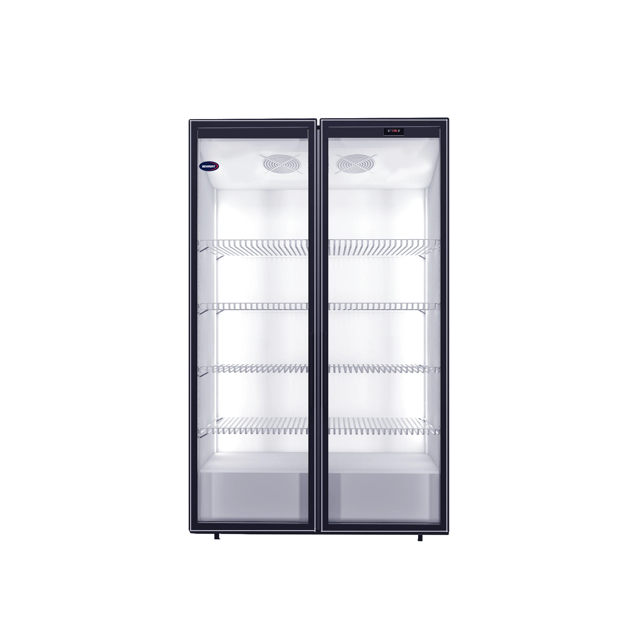 Energy Saving Double Glass Door Vertical Display Refrigerator Upright Beverage Cooler Chiller for Supermarket