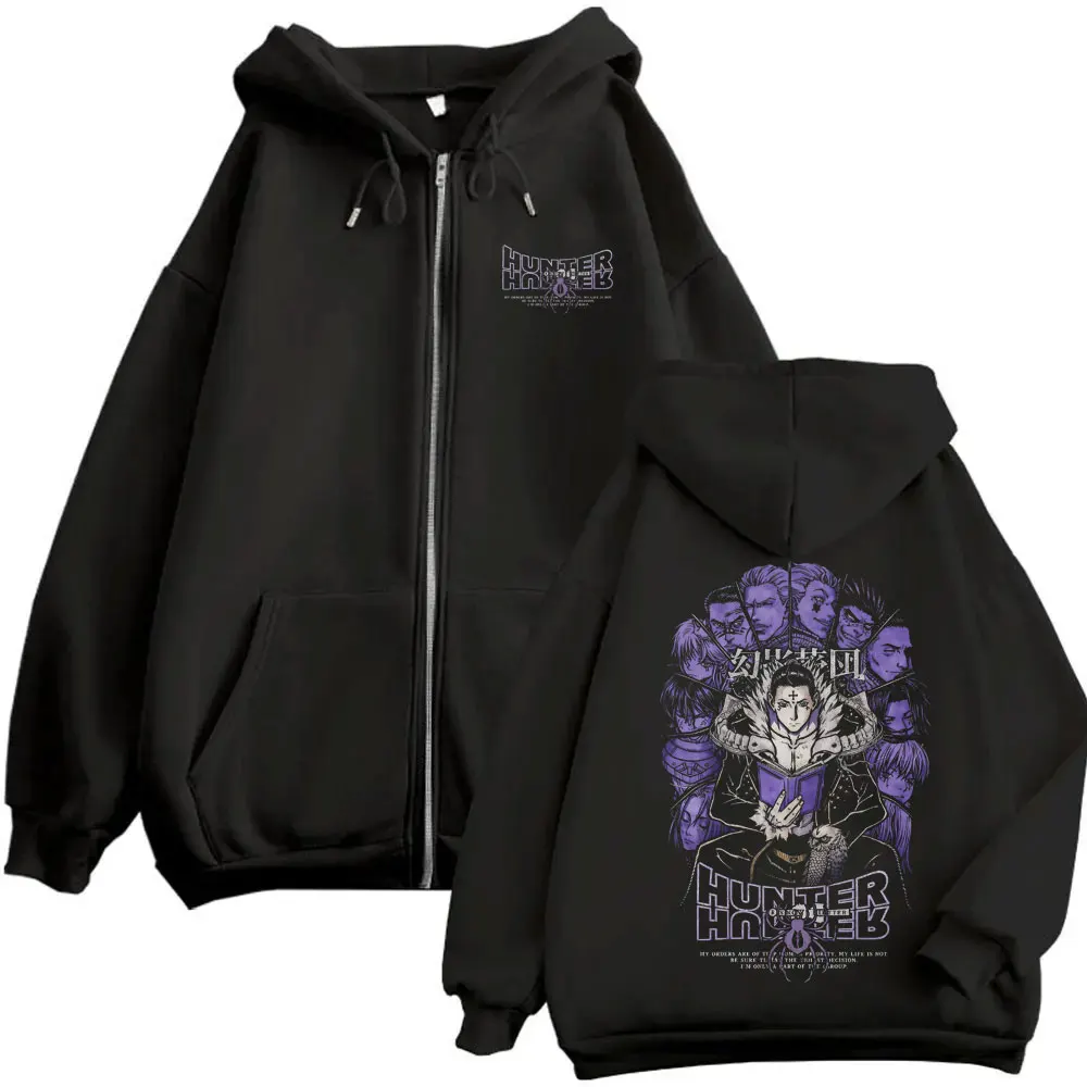 

Anime Hunter X Hunter Zipper Hoodie Phantom Troupe Spider Chrollo Lucilfer Merch Zip Up Jacket Men Manga Retro Zip Up Sweatshirt