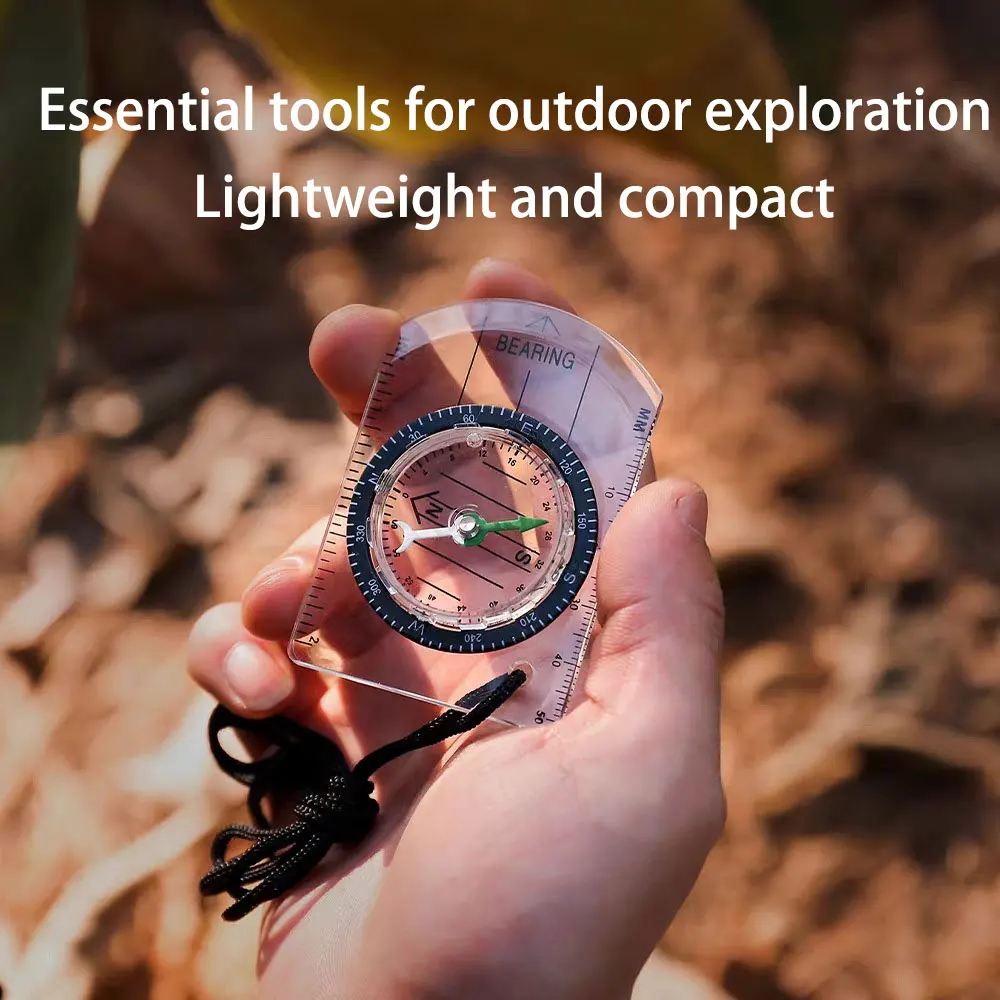 

Outdoor Mini Compass Measurement Map Waterproof Multifunctiona Scale Compass Wilderness Survival Travel Hiking Camping Equipment