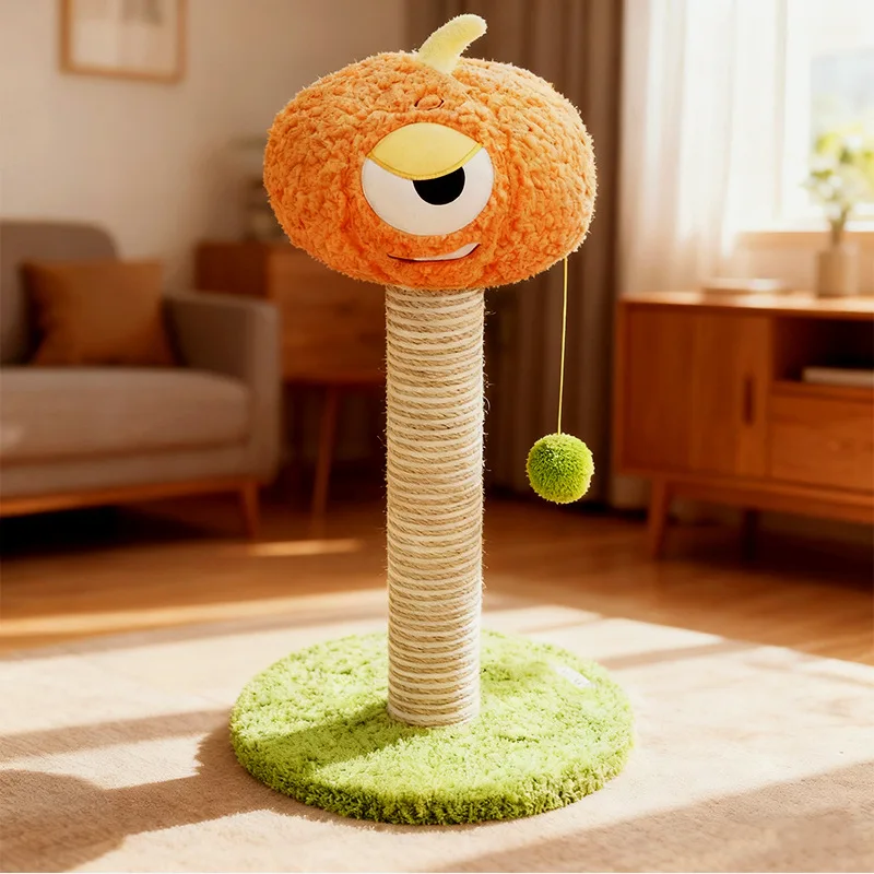 Rascador vertical de sisal para gatos con juguete y plataforma - imagen 5
