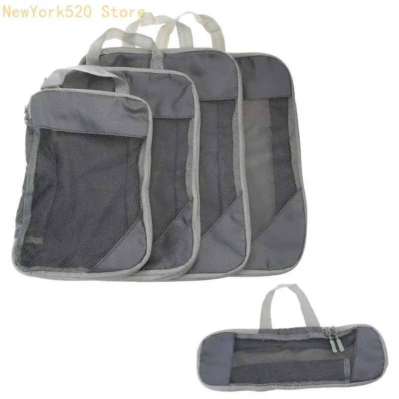 5Pcs/set Travel Bag Compression Packing Cubes Lightweight Storage Bag Portable N84C