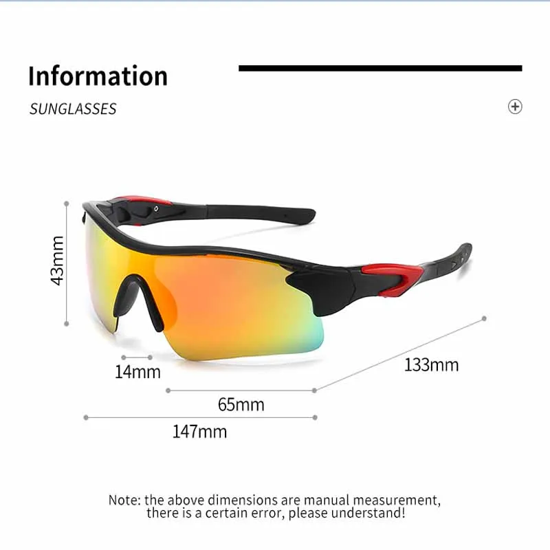 2024 New Colorful Bicycle Riding Glasses One-piece Sunglasses Men Europe And The United States Outdoor Sports Polarizing Sunglas