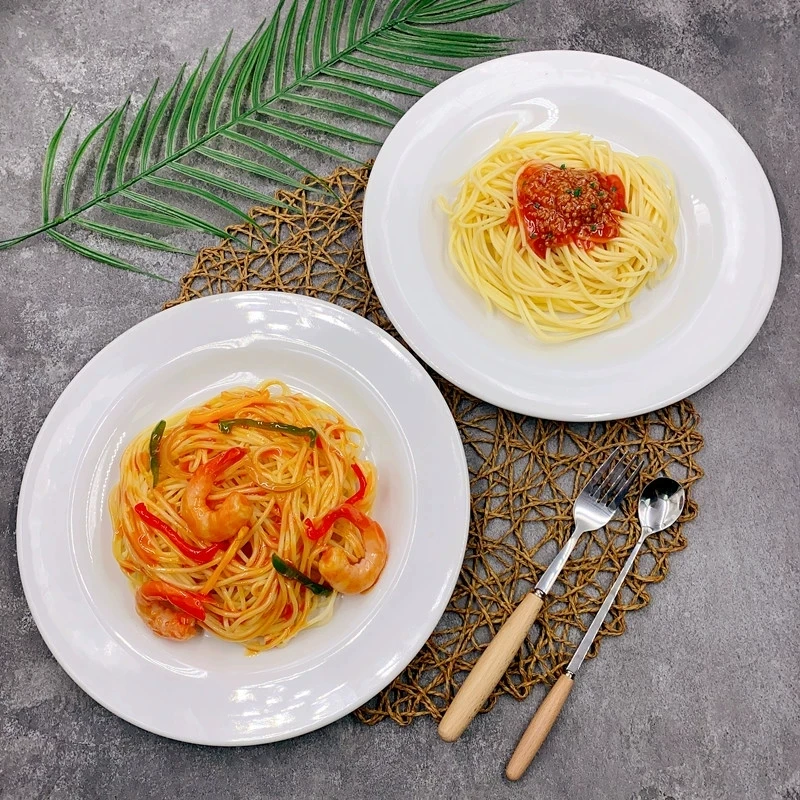 Simulation PVC Fake Noodle Set Kids, Spaghetti Meat Sauce Model with Plate, Kitchen Pretend Toy, Decoration Props, Children Gift