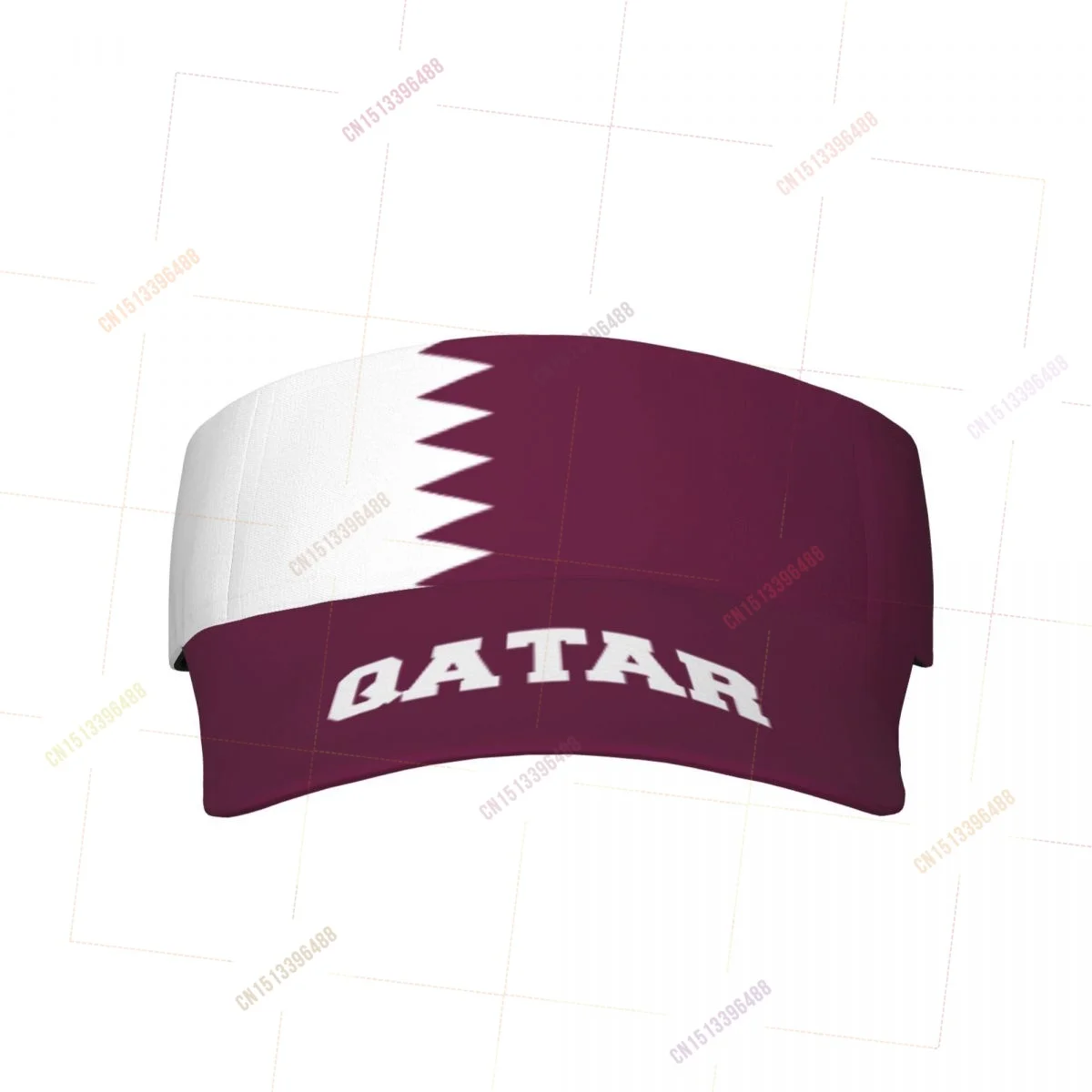 QATAR Flag Sunscreen Visor Cap Adjustable Breathable Sun Hats Unisex Sports for Beach Golf Tennis Outdoor