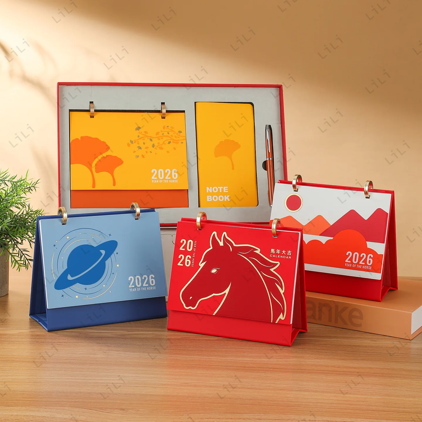 

2026 New Office Desktop Leather Calendar Set High End Business Set Boxed Year End Gift Company Annual Meeting Calendar Gift