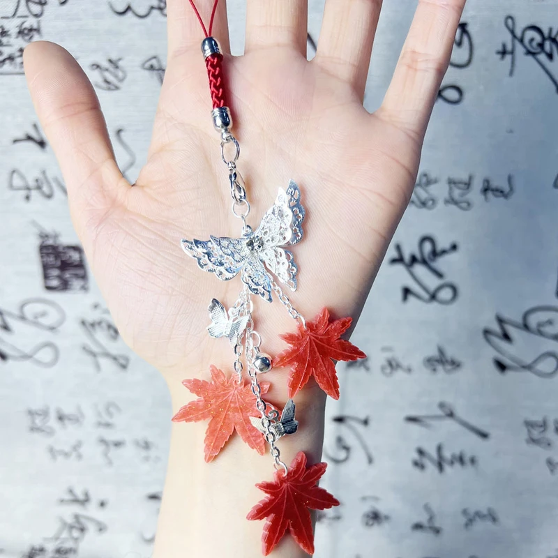 Anime Tian Guan Ci Fu Xie Lian Hua Cheng Pendant Phone Lanyard Butterfly shape Heaven Official's Blessing Mobile Phone Strap