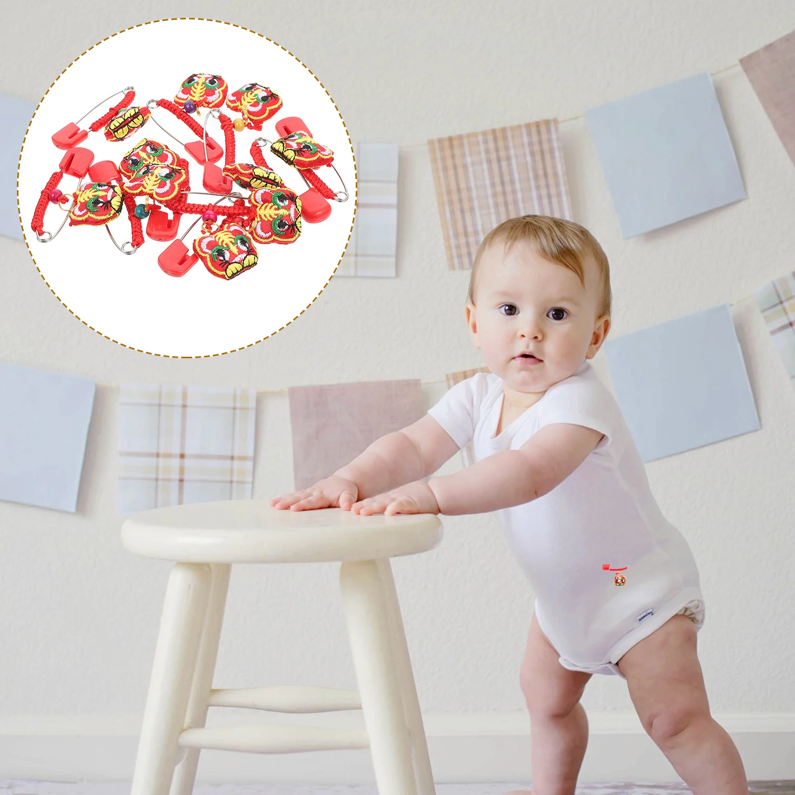 

10pcs Safety Pin Baby Diaper Pin Kids Clothes Multifunctional Decorative Brooch Windproof Clothing Accessory Infant Toddler Use