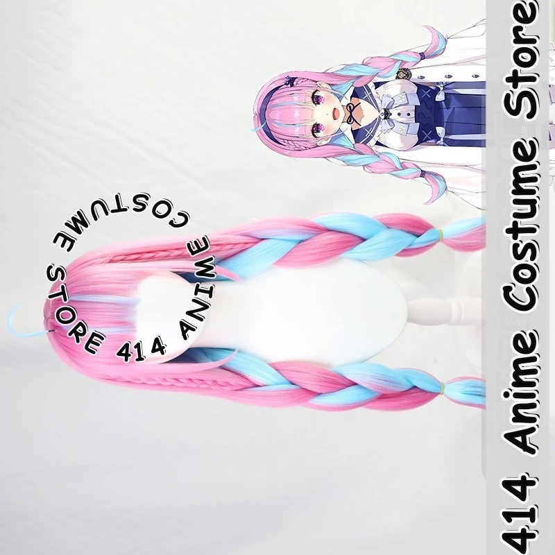 

Парик для косплея игры и аниме Minato Aqua Hololive 2-го поколения, термостойкое волокно, синтетические волосы