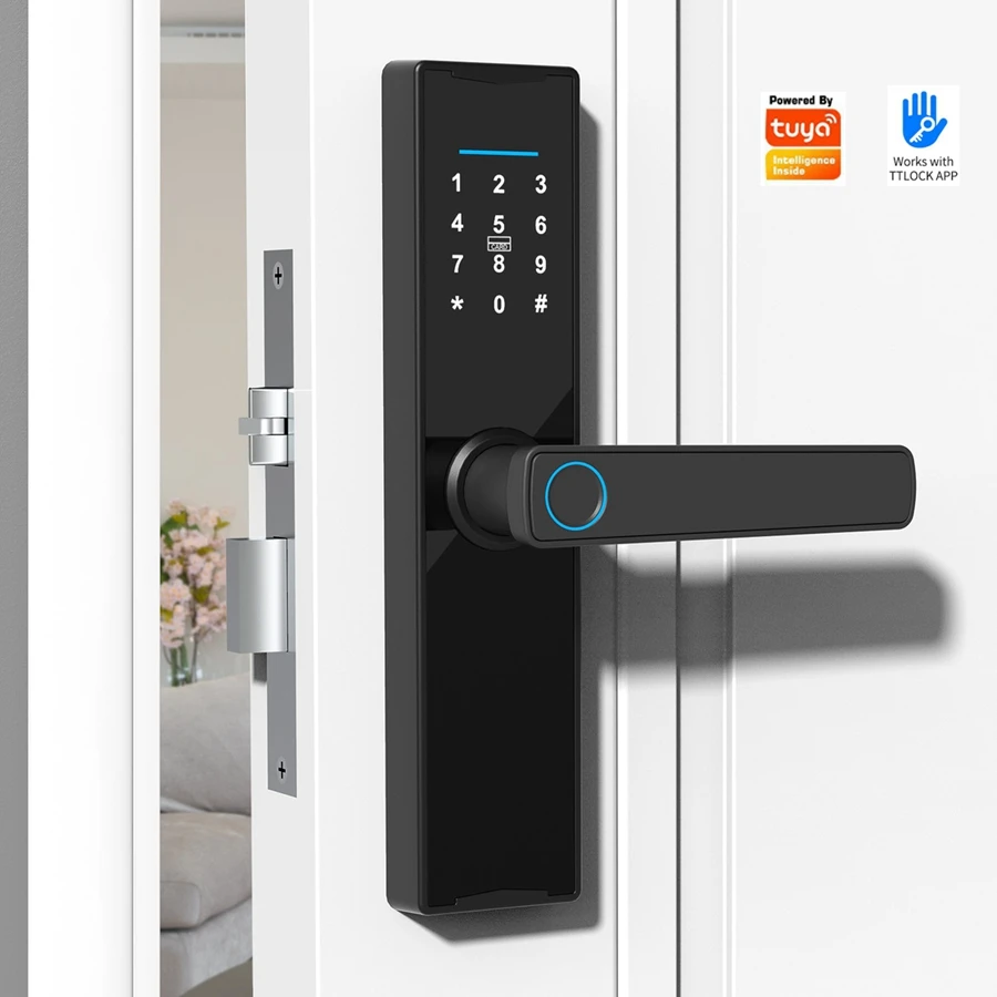 Smart Electronic IC Card Door Lock Tuya APP Code Touch Screen Keypad Deadbolt Entrance With Fingerprint IC Card Password G3