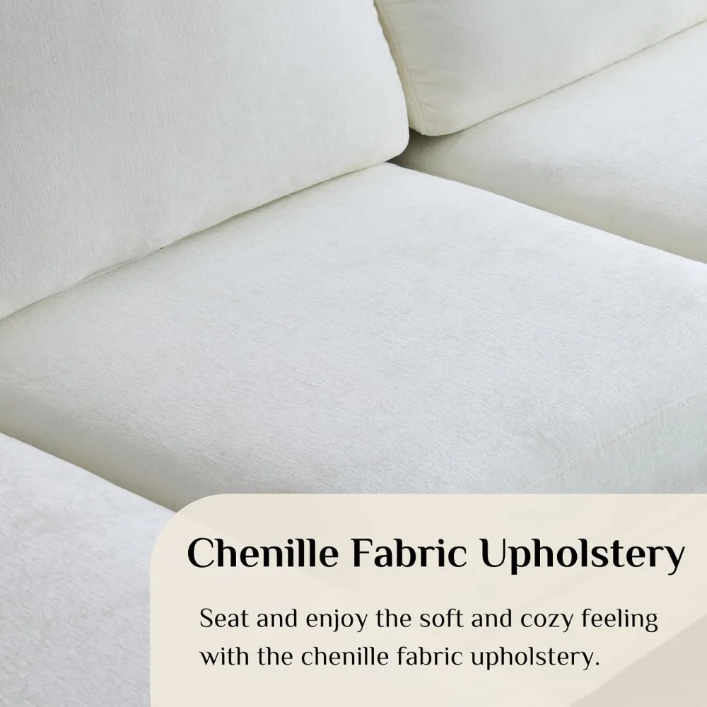 أريكة مقطعية على شكل حرف U 111 أريكة حديثة ذات 4 مقاعد مع كراسي من قماش الشنيل أريكة قابلة للتحطيم مع وو #3