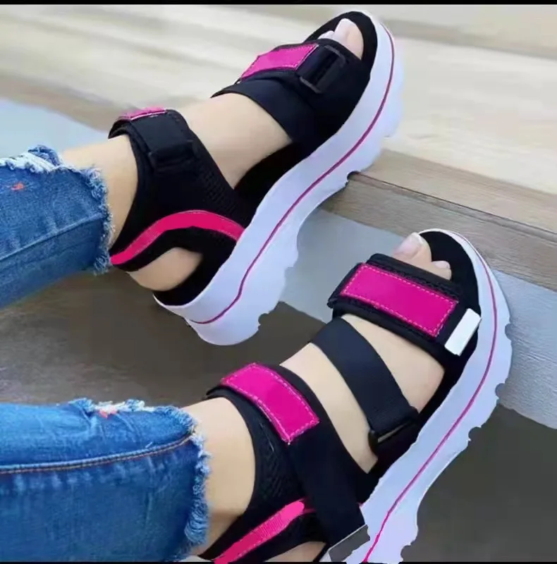 Women Sandals Casual Wedges Sandalias Mujer 2022  New Summer Shoes Women Heels Sandals Platform Peep Toe Wedges Chaussure Femme