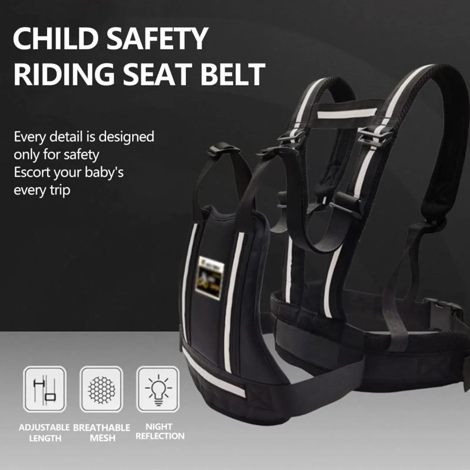 Motorcycle Safety Belt for Kids Adjustable Children Harness Anti-drop Baby Riding Seat Belt for Motorcycle Bike Safety Belt