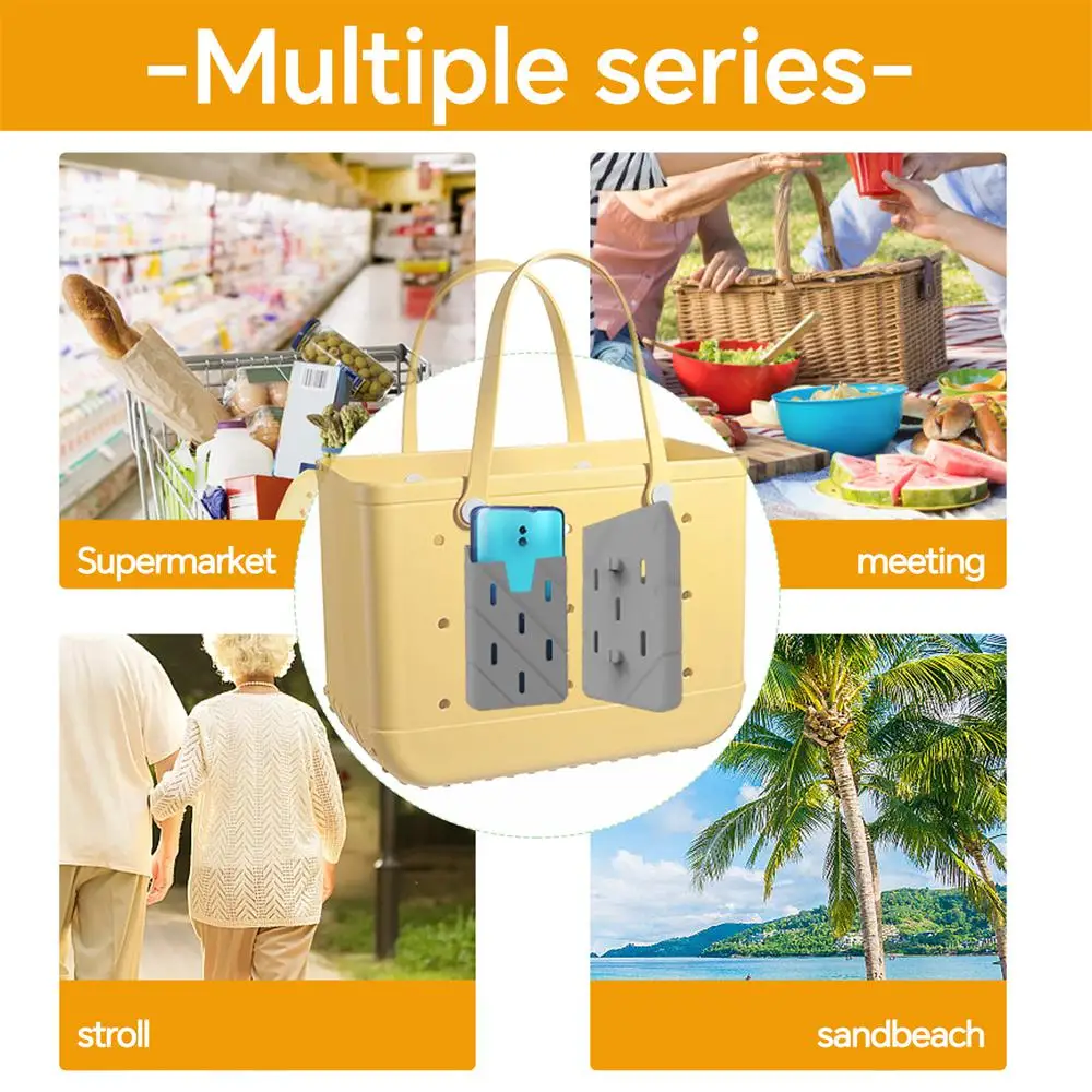 Waterproof Handbag Vacation Beach Handbag Spacious Fashionable Beach Accessories Mobile Phone Holder Silicone Cell Phone Storage