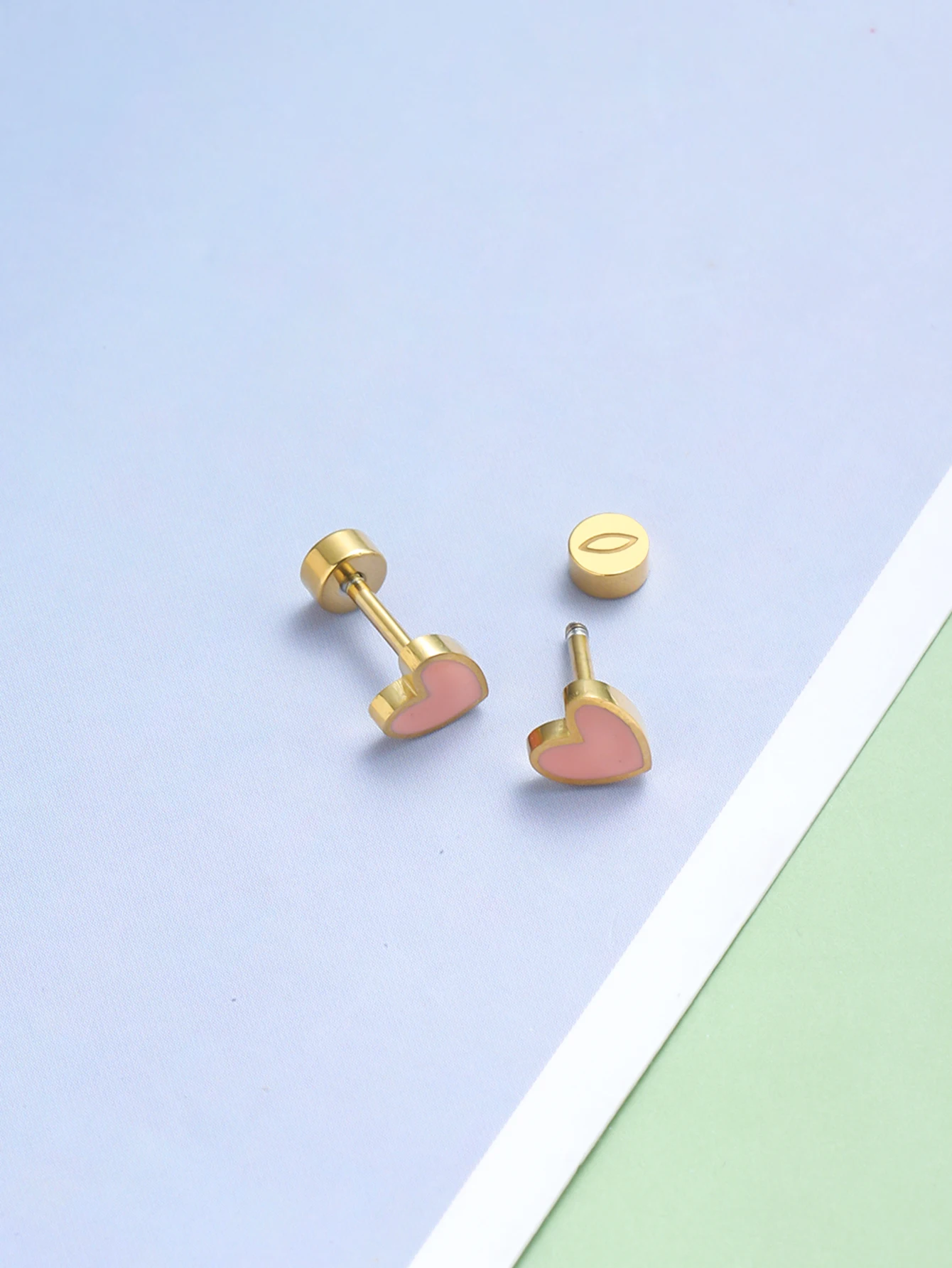 A pair of love pink earrings