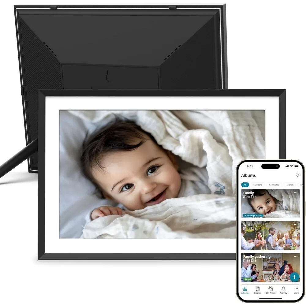 WiFi Digital Picture Frame 10.1 Inch HD Display Share Photos Videos by Email App Auto Rotate Gift Ready