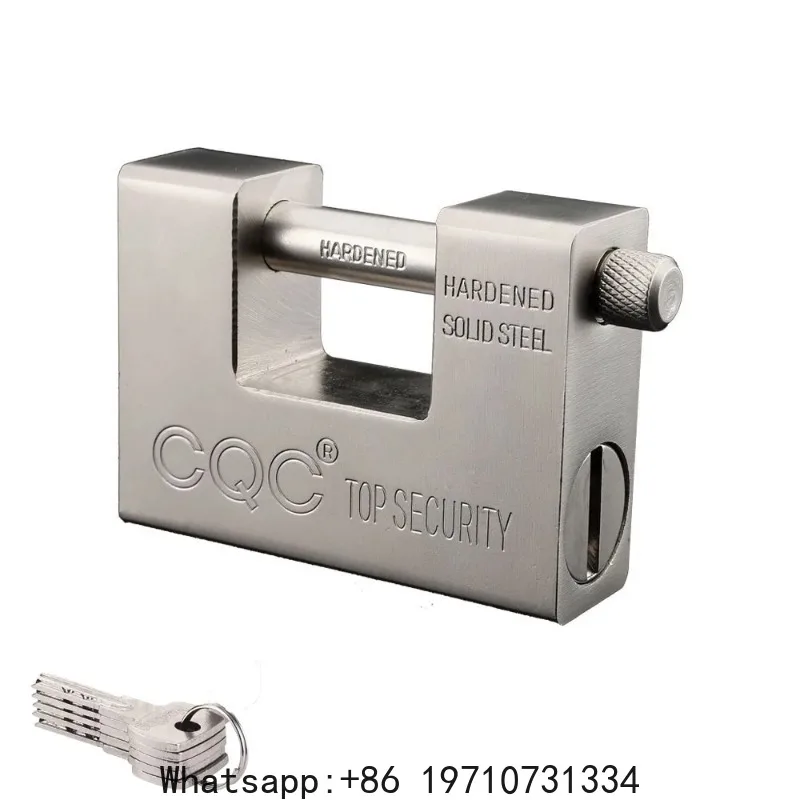 74/94mm Padlock with Key Heavy Duty D-Shaped Solid Brass Outdoor Keyed Padlock Protect Garage Door Containers Shutter Gate
