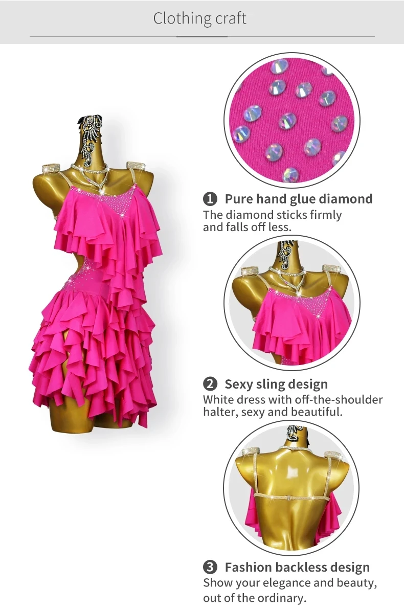 Latein-Tanzkostüm für Mädchen, Sportkleid, Damen-Partykleid, Abendkleid, sexy Anzug, Ballkleid für Frauen, 2026 Partys, Übungskleidung, Bühnen-Samba-Kleidung – Detail 6