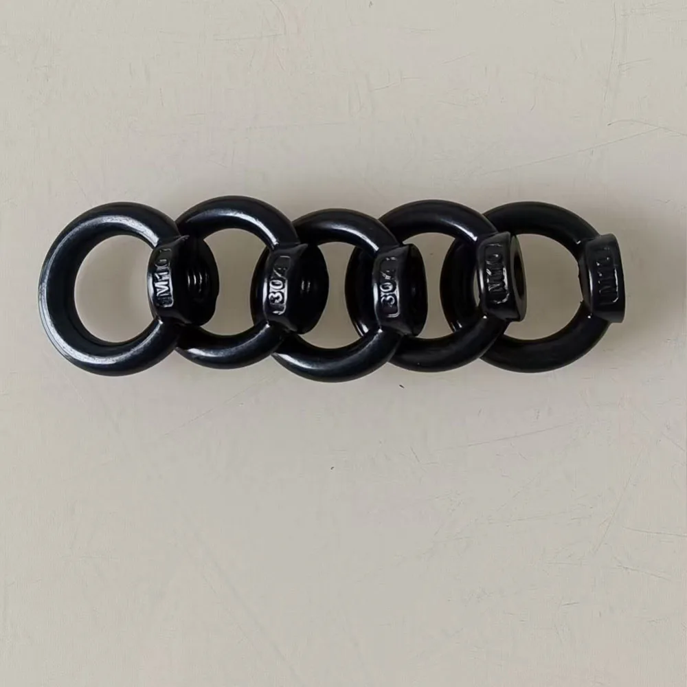 Black 304 Stainless Steel Eye Bolt & Eye Nut M3‑M20 Marine Lifting Ring Screw Hooking Fastener