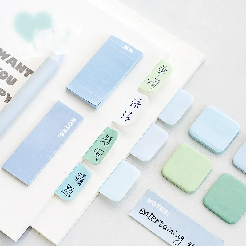 Décennie s-notes multiples TANMemo, Kawaii Morandi document Sticky Notes, Mini Note Paper, Journal License Notebook Index Stickers, Cute Notepads
