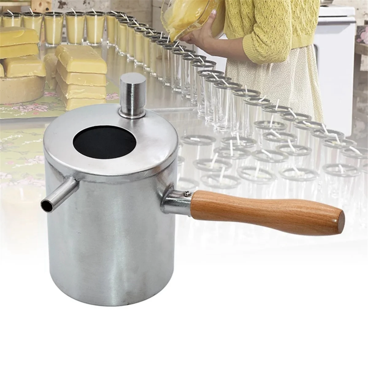 Beeswax Pouring Pot Stainless Steel Beeswax Melting Pot Wax Melter Pot Candle Tool Wax Boiling Pot Beekeeping Tool HY