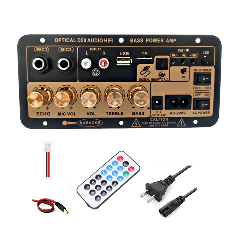 

Bluetooth Digital Amplifier Board With Optical Audio Input Karaoke Amplifier Home/Car Subwoofer Amplifier Board