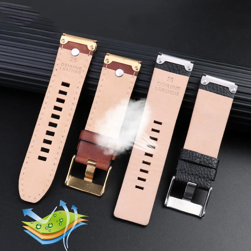 디젤 시계 용 빈티지 소 가죽 시계 스트랩 DZ4476 DZ4305 DZ7357 가죽 스트랩 26MM, 금속 조인트 시계 밴드 액세서리