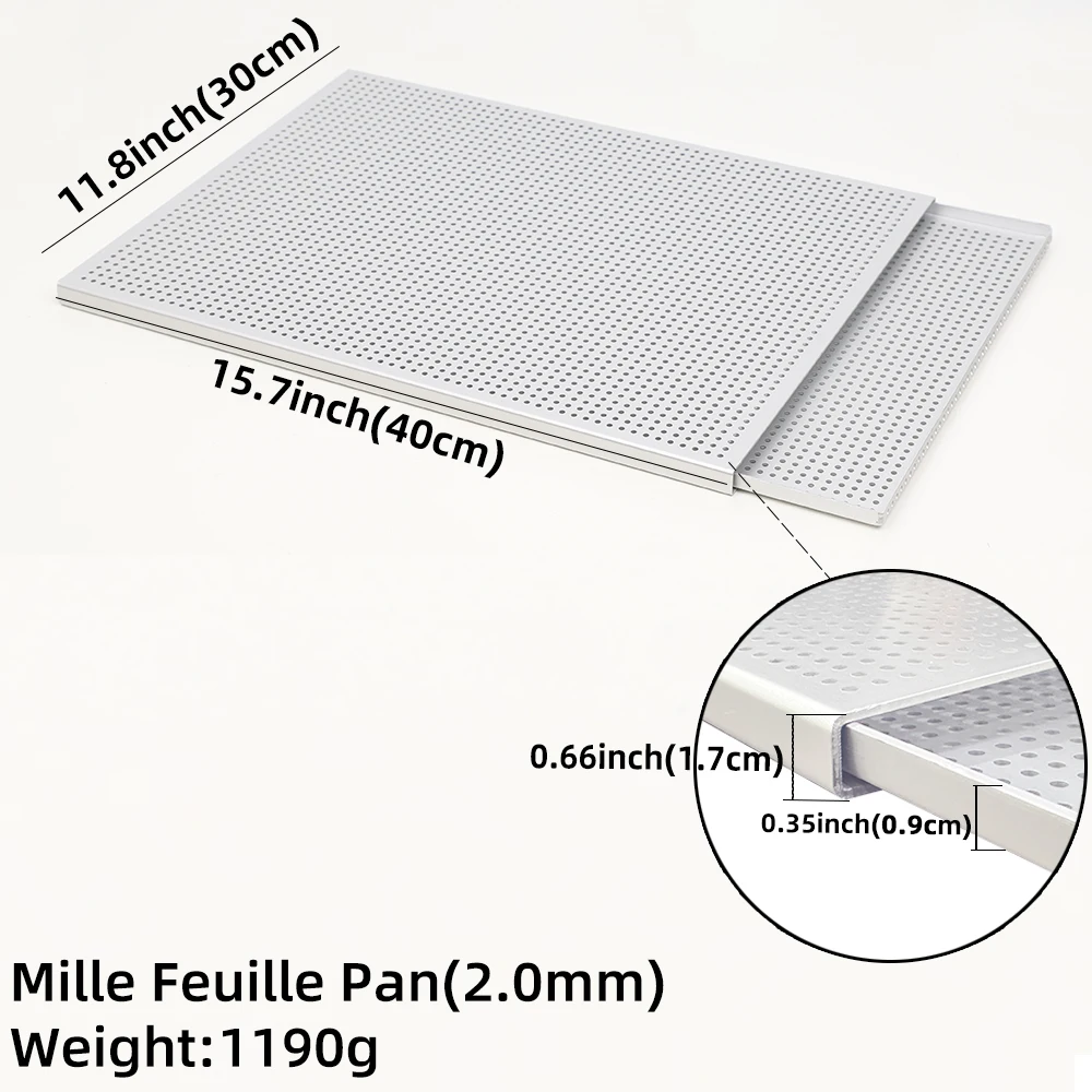 Puff Pastry Baking Tray Mille Feuille Rectangular Pastry molds Baking Pan Perforated Baking Pan Dish Oven Tray Bread With Hole