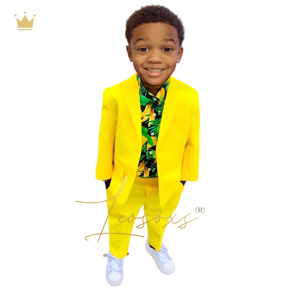 Boys casual everyday suit 2 piece set, custom made children's classic elegant and comfortable formal suit (jacket + trousers)